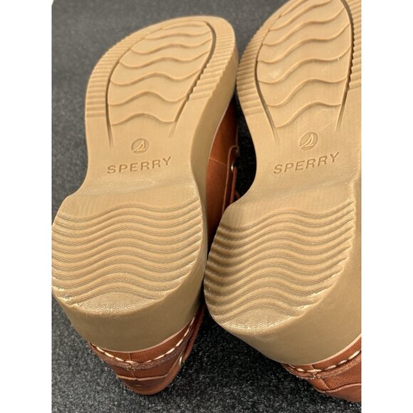 Sperry Women's 12 Bayside Boat Shoe Sahara Brown Leather Chunky (STS89211) - Picture 14 of 16
